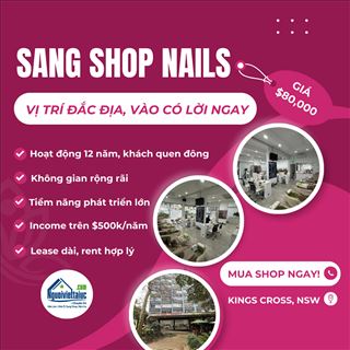 Sang shop nails income cao vào có lời ngay tại Kings Cross, NSW